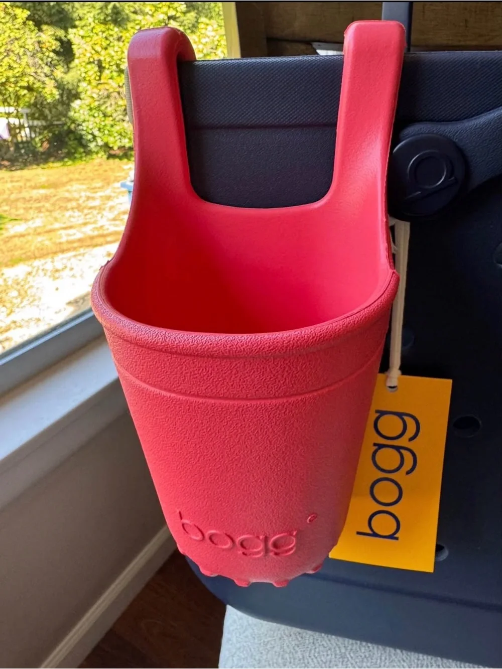 BOGG BAG Navy Tote with Red Cup Holder and Inner Organizer